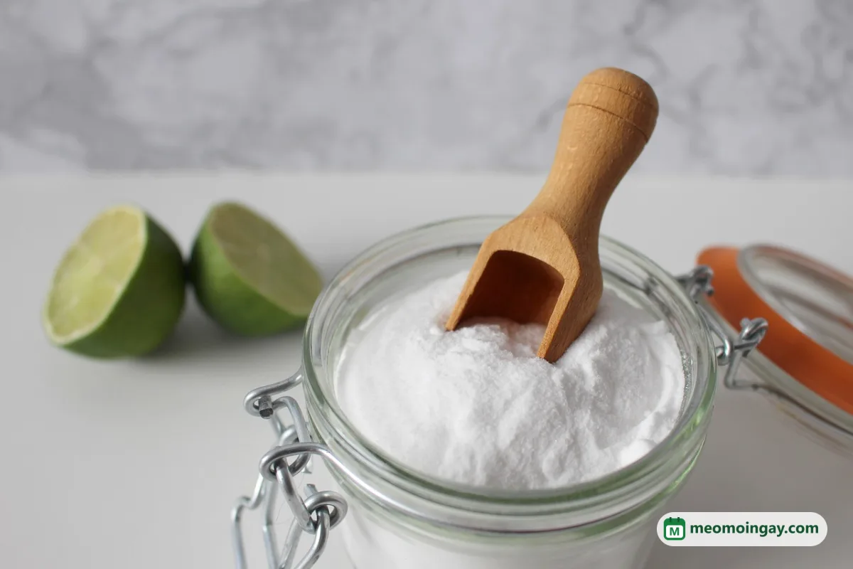 Hũ baking soda và chanh, nguyên liệu tẩy ố cho áo trắng